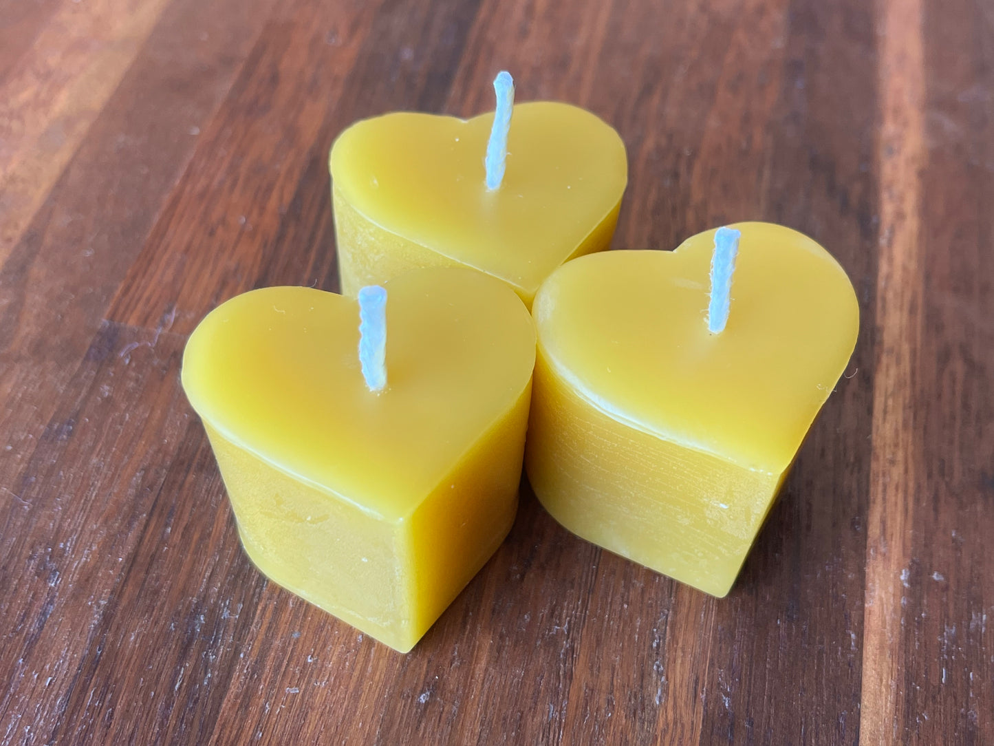 Beeswax heart candle x 3