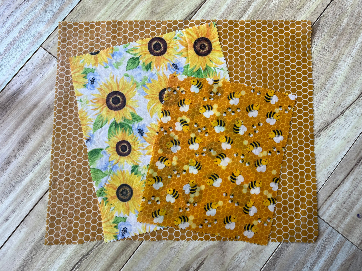 Beeswax wrap pack (bees, sunflowers and honeycomb)