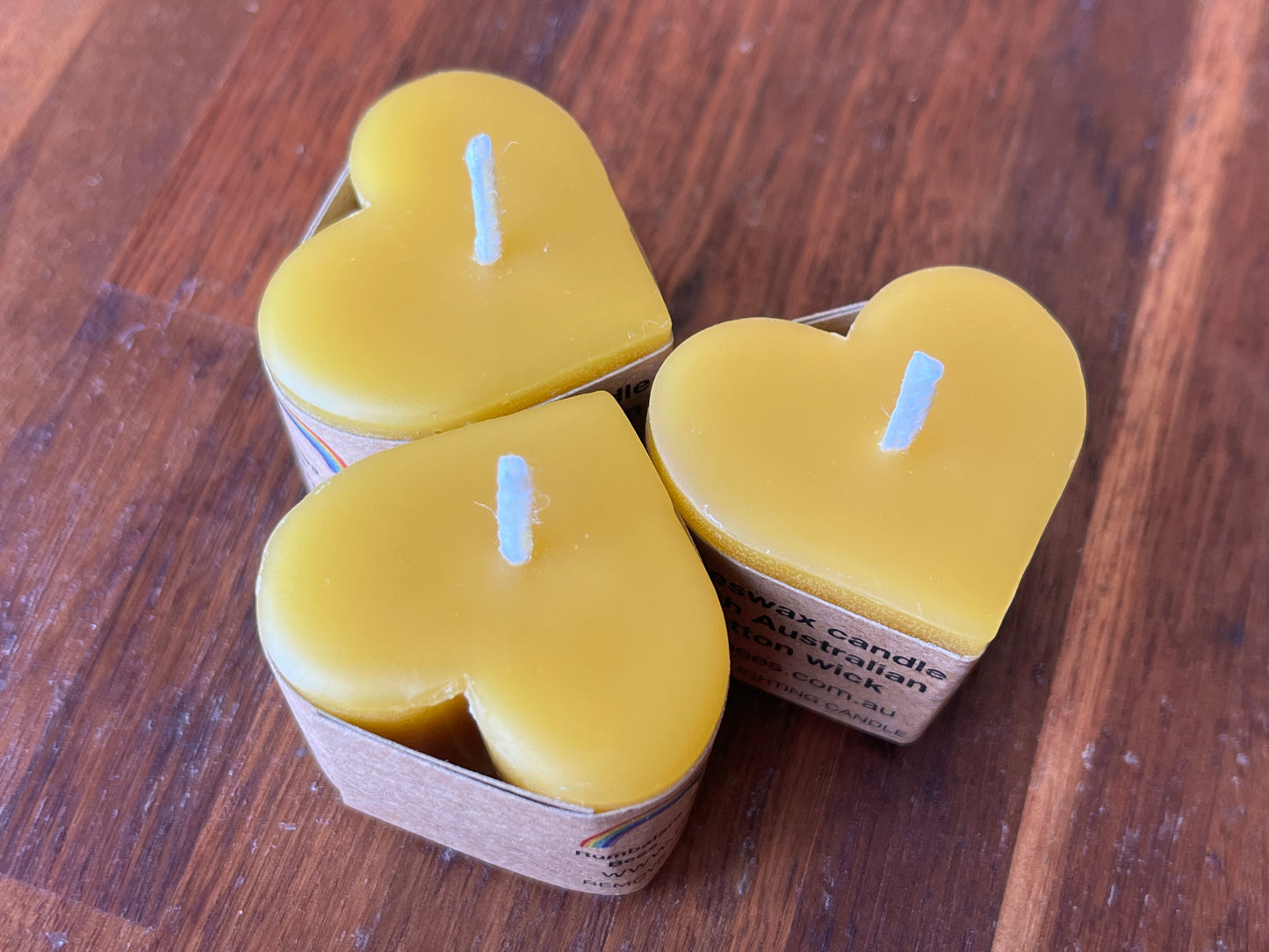 Beeswax heart candle x 3
