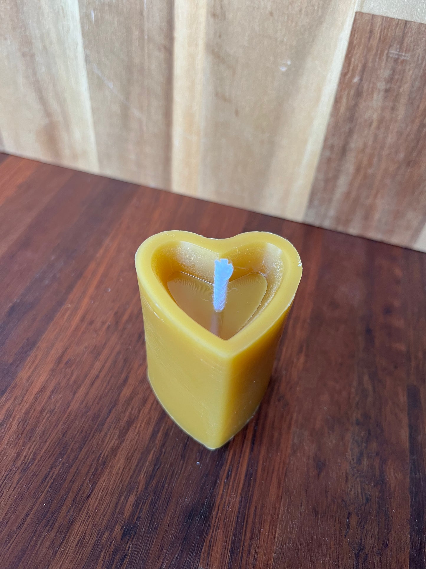 Beeswax heart shaped candle