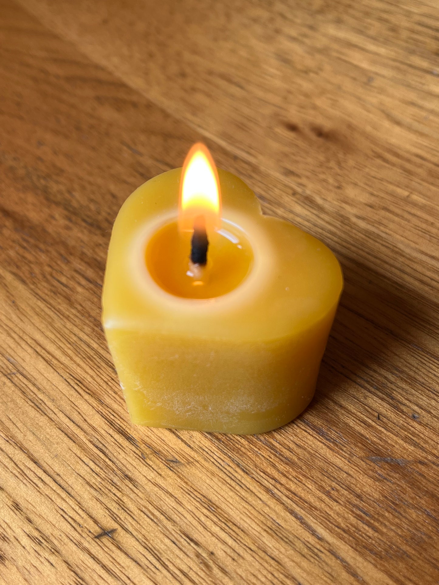 Beeswax heart candle