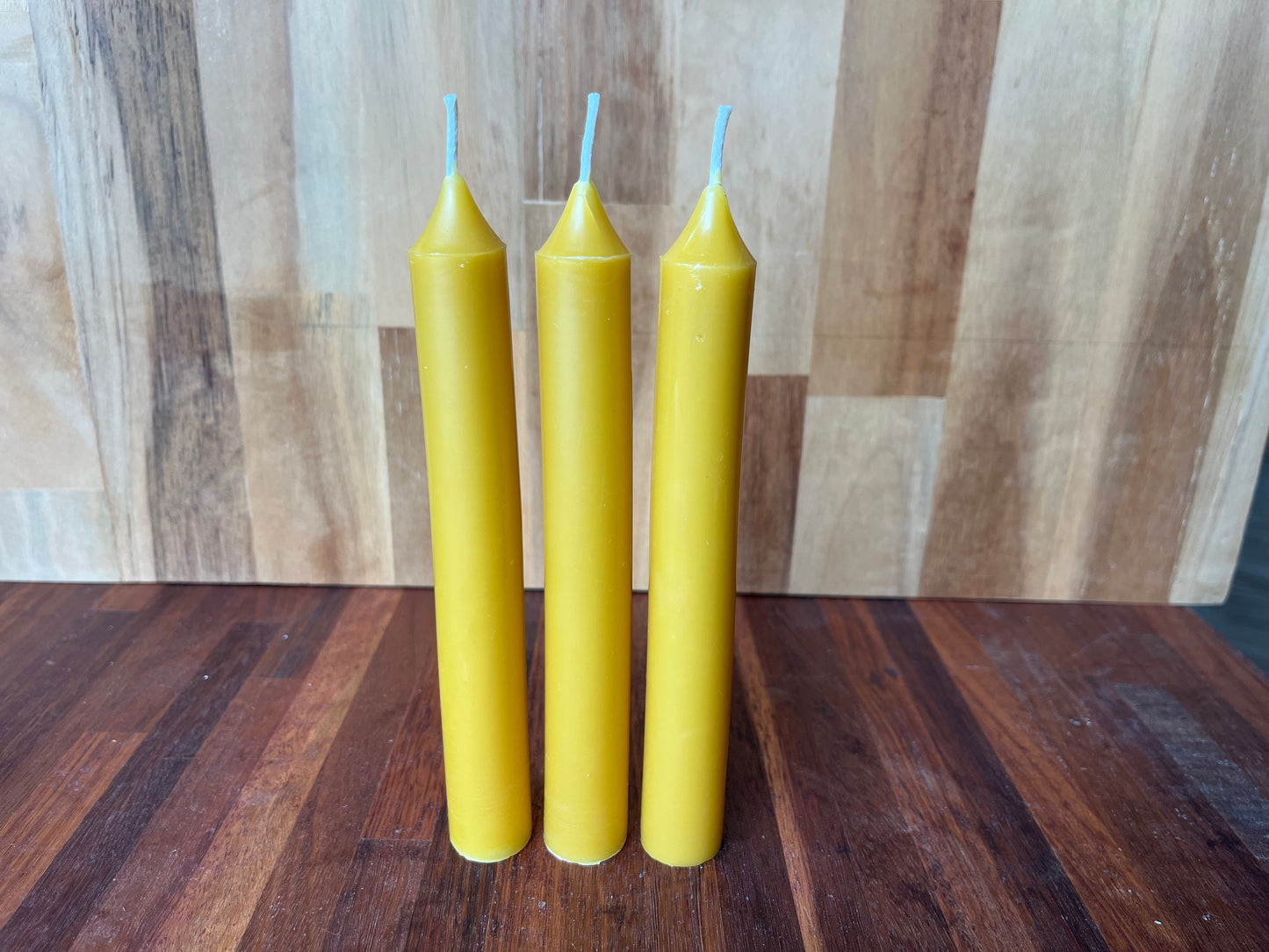 Beeswax tall dinner candle x3