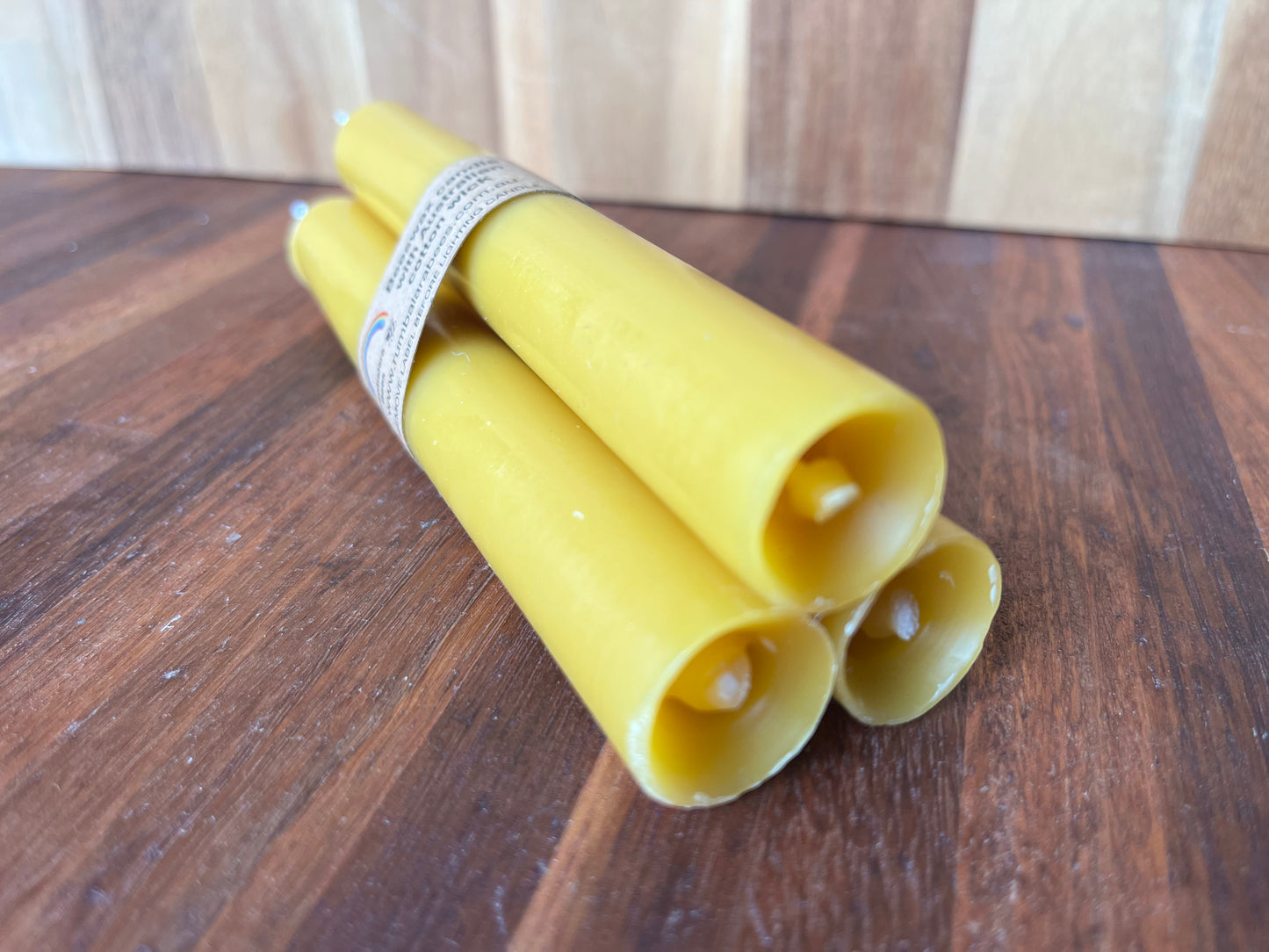 Beeswax tall dinner candle x3