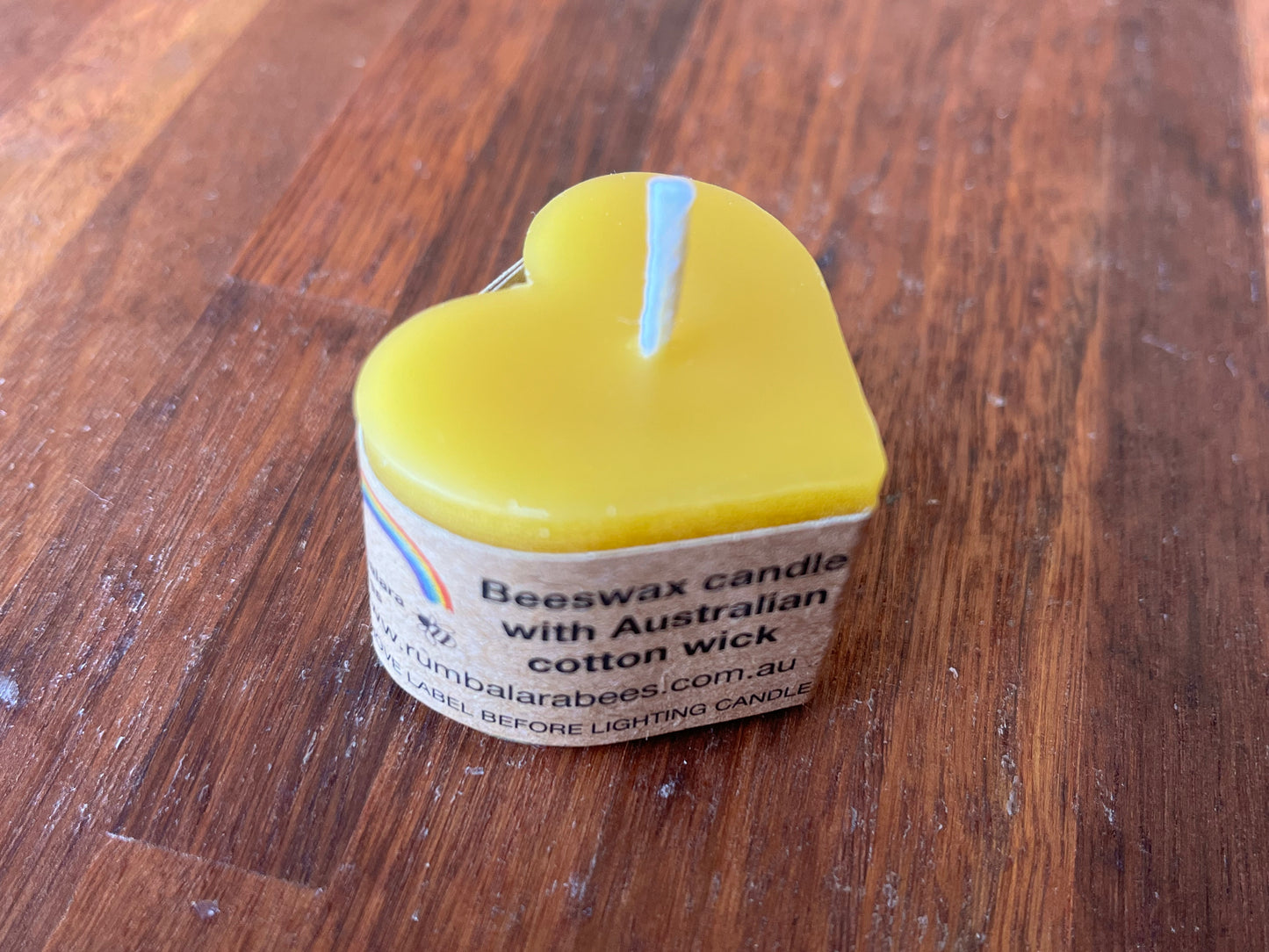 Beeswax heart candle