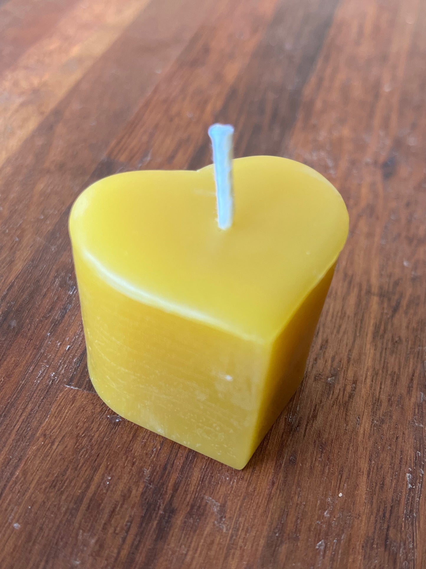 Beeswax heart candle