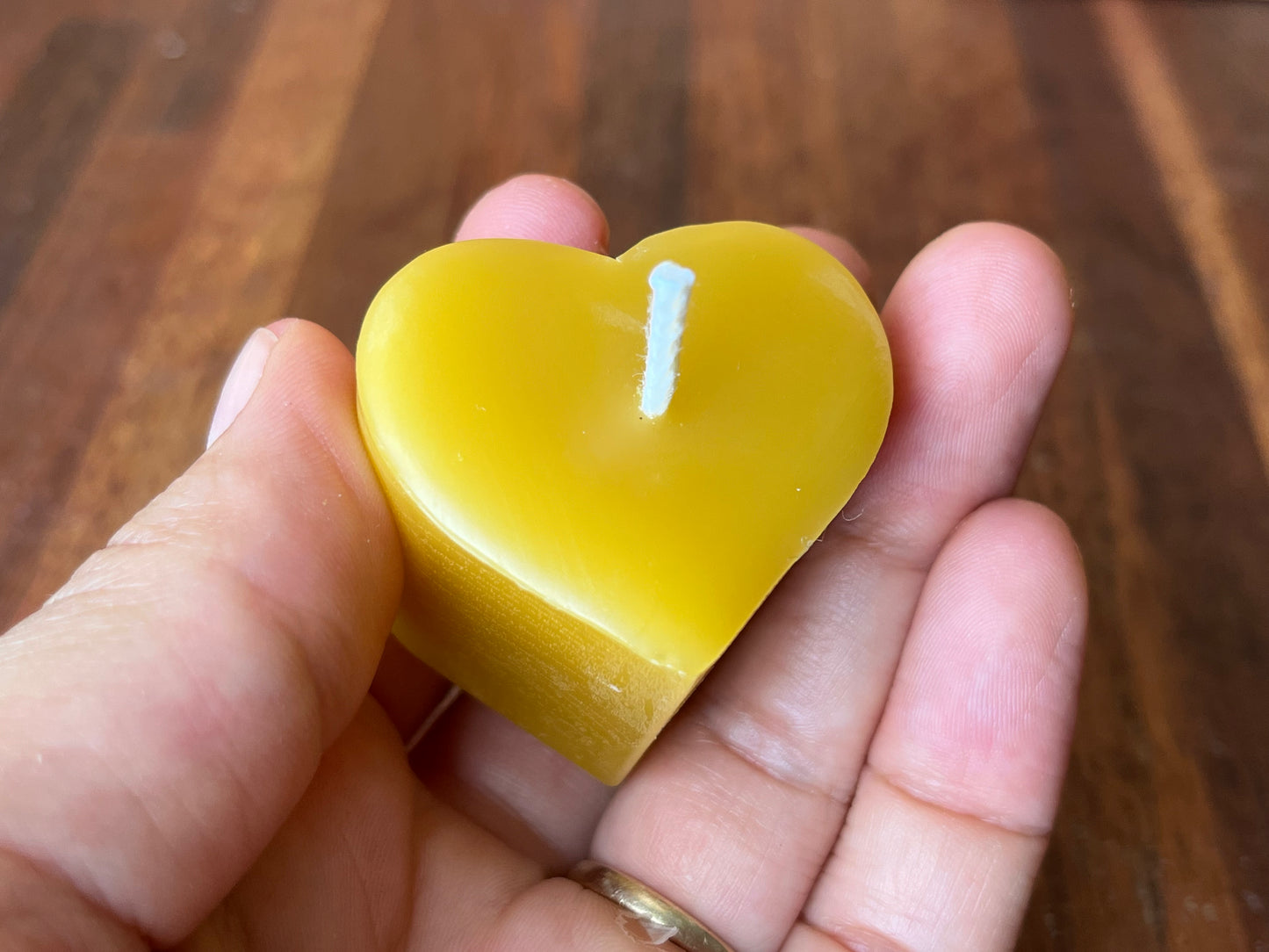 Beeswax heart candle