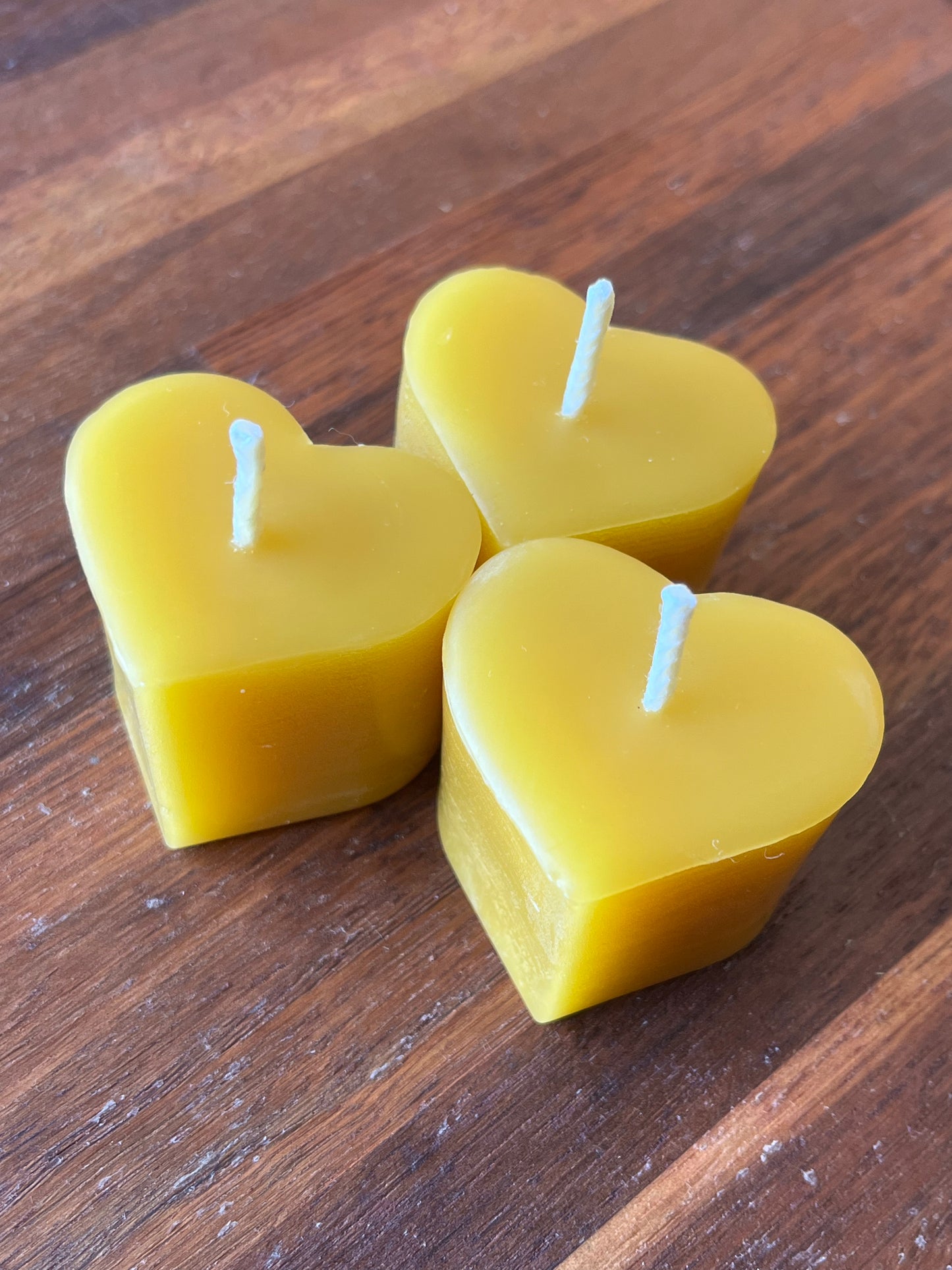 Beeswax heart candle x 3