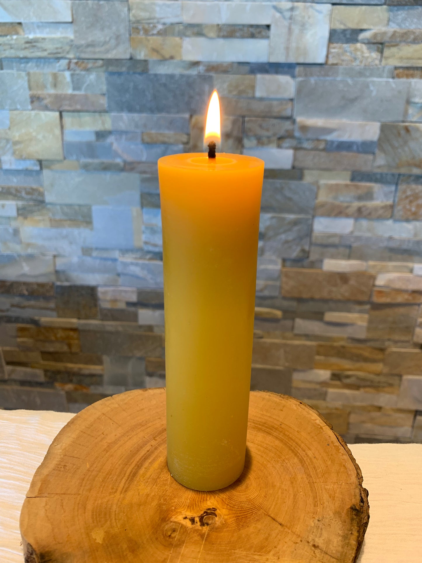 Beeswax pillar candle