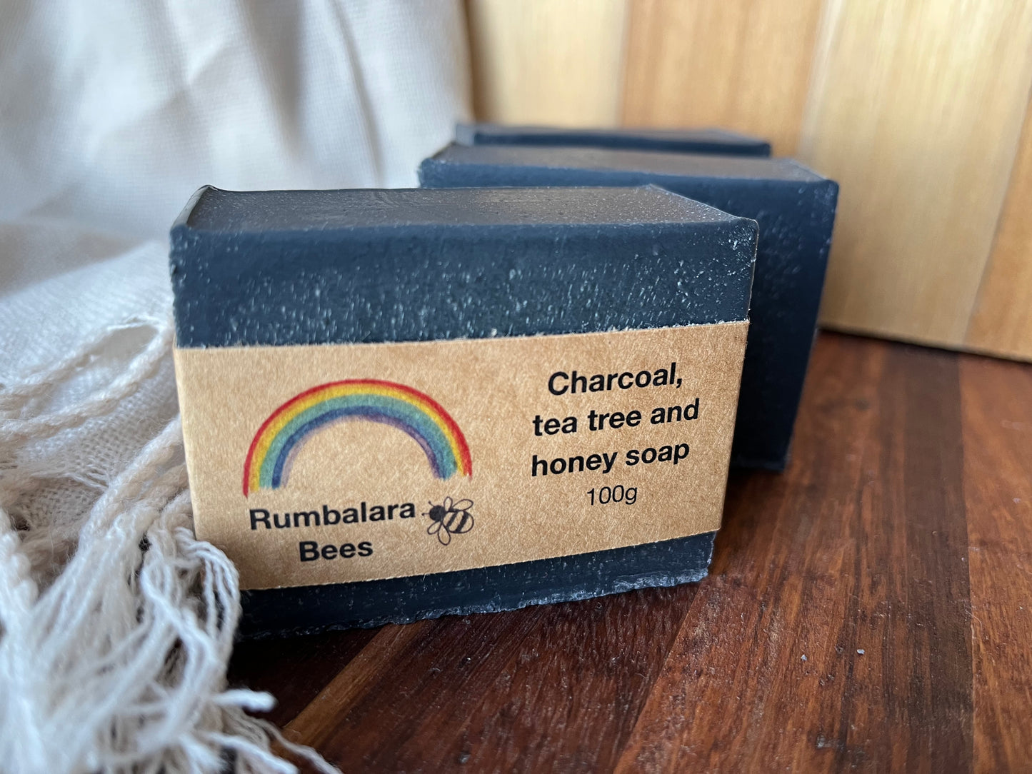 Charcoal, tea tree and honey soap 100g
