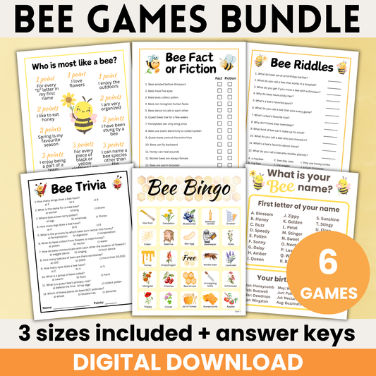 Bee games bundle printable