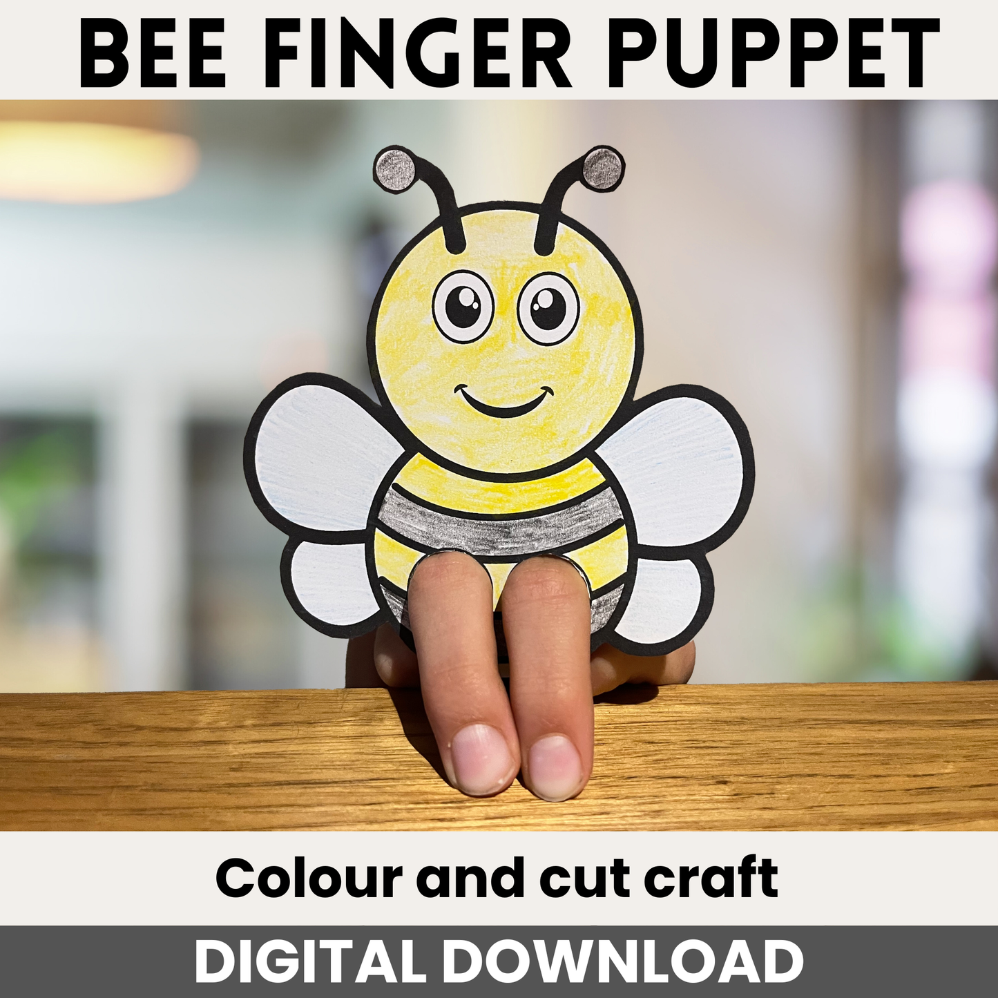 Bee finger puppet craft printable