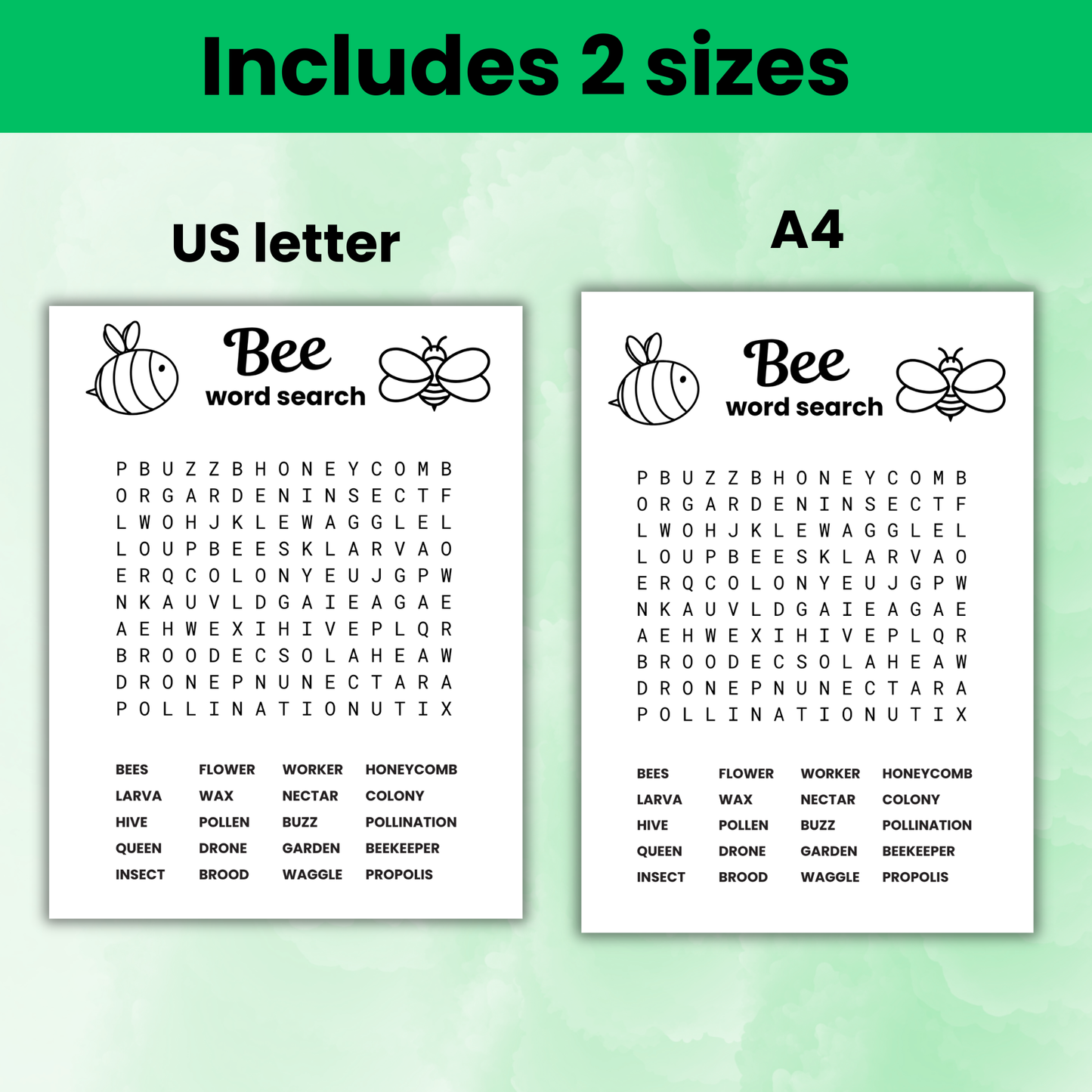 Bee activity pack printable 8-12 years
