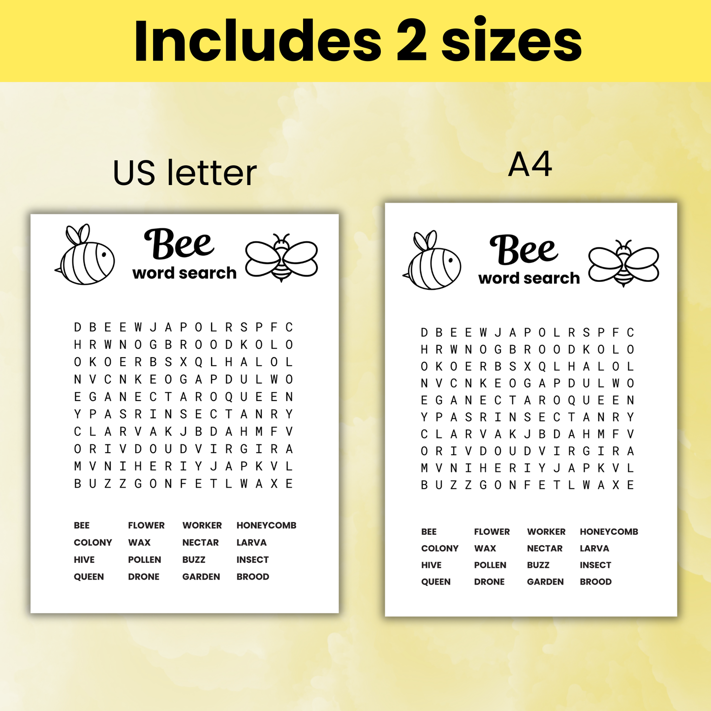 Bee activity pack printable 6-10 years