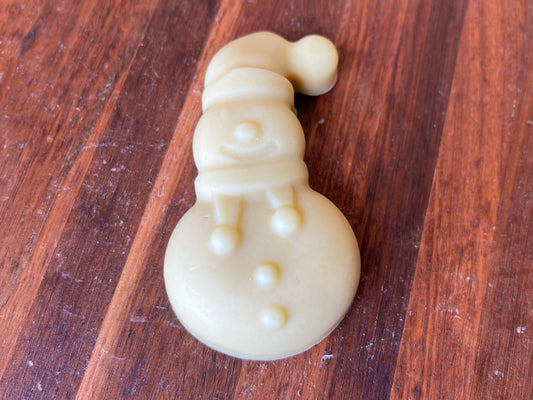 Christmas soap, handmade artisan goats milk and honey snowman soap 50g