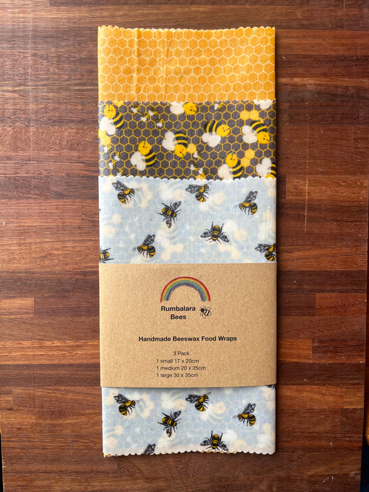 Beeswax wrap pack (bees and honeycomb)