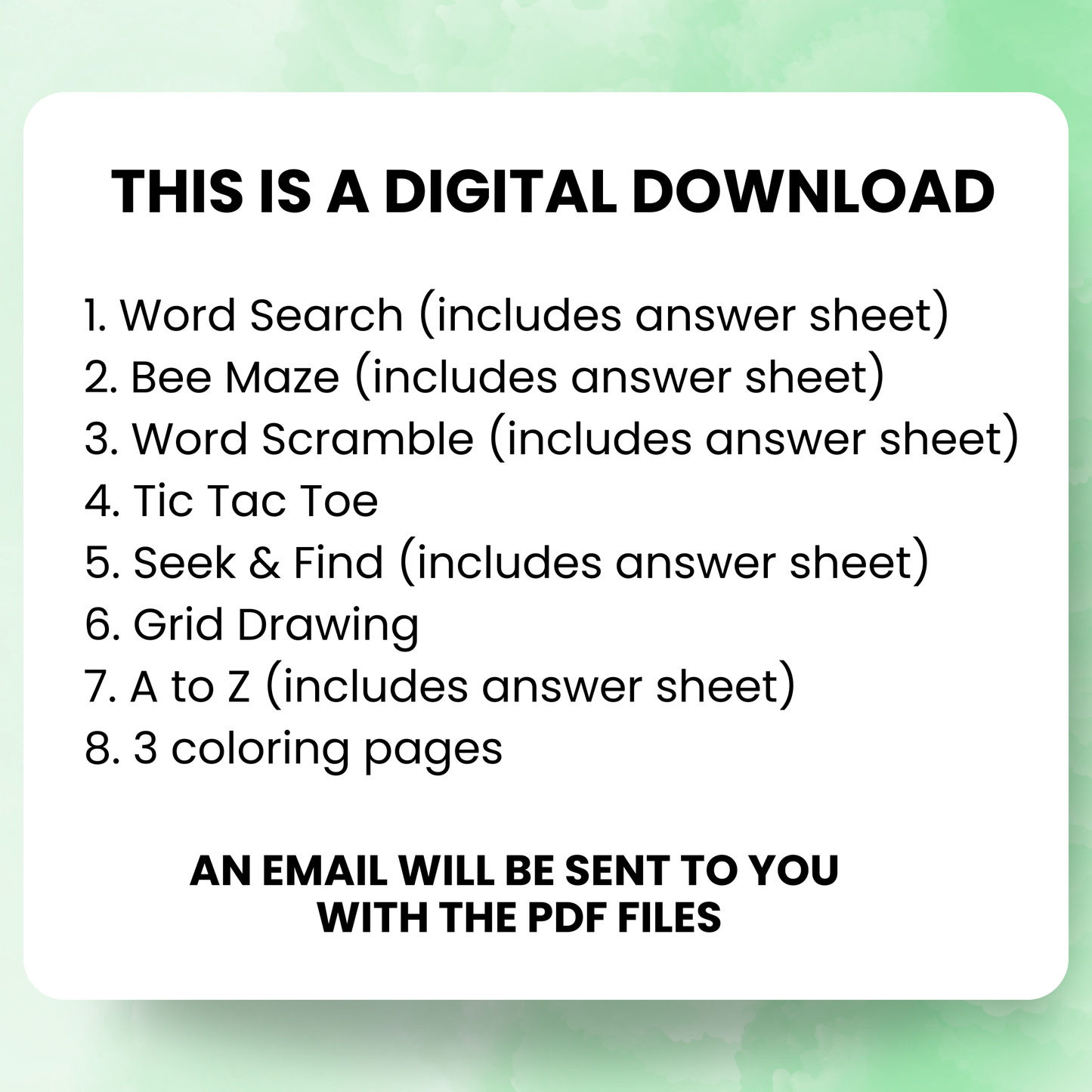Bee activity pack printable 8-12 years
