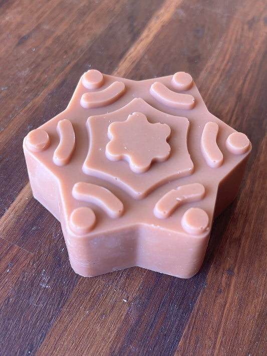 Red clay, lemon myrtle and honey snowflake soap 100g