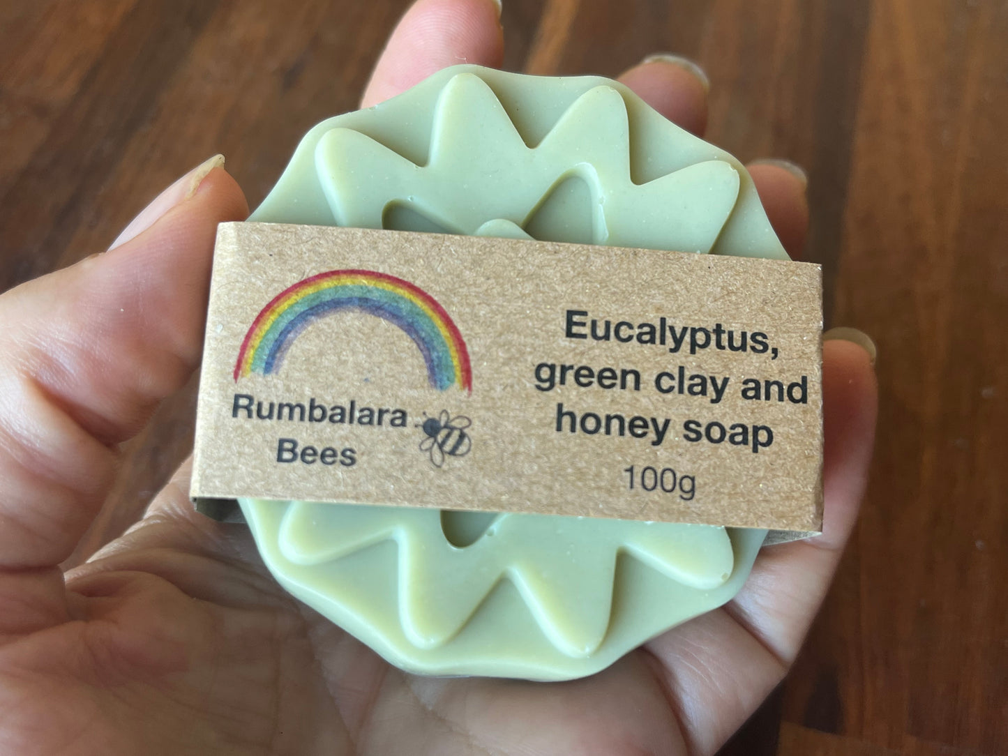 Eucalyptus, green clay and honey snowflake soap 100g