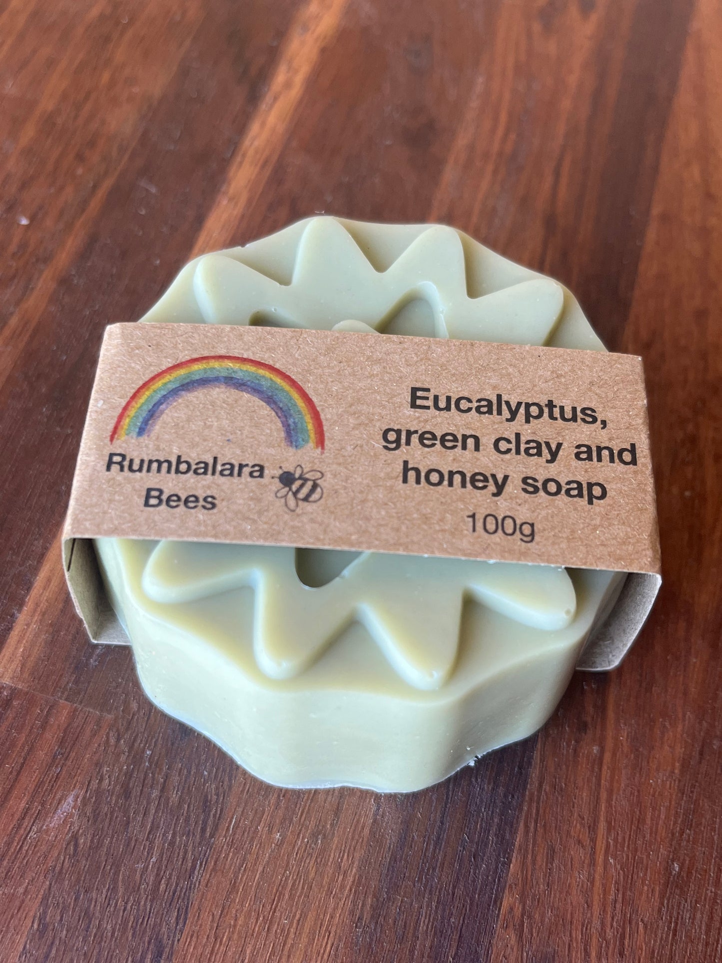 Eucalyptus, green clay and honey snowflake soap 100g