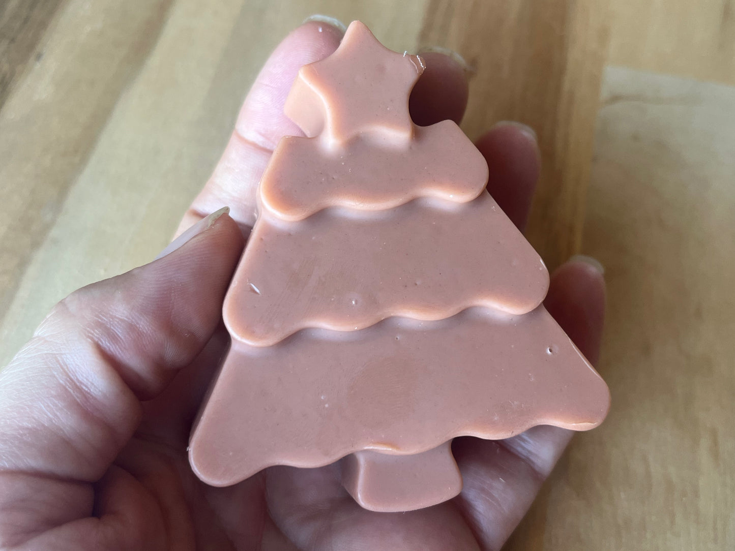 Red clay, lemon myrtle and honey Christmas tree soap 50g