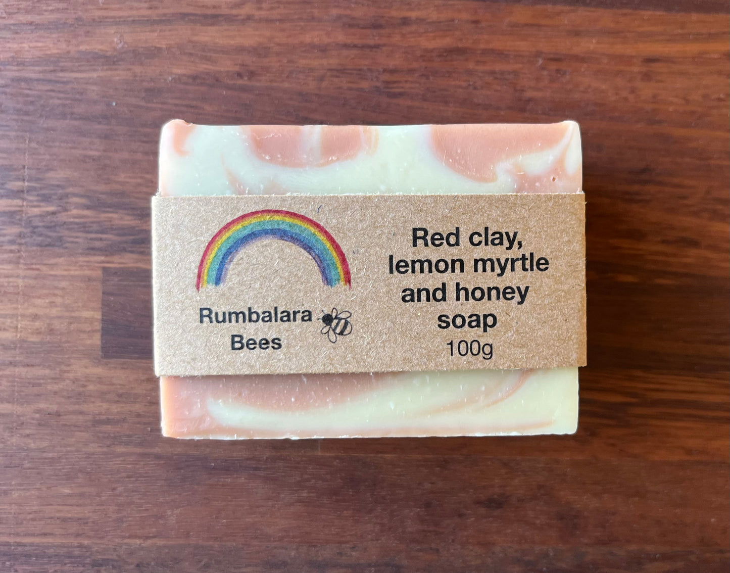 Red clay, lemon myrtle and honey soap 100g