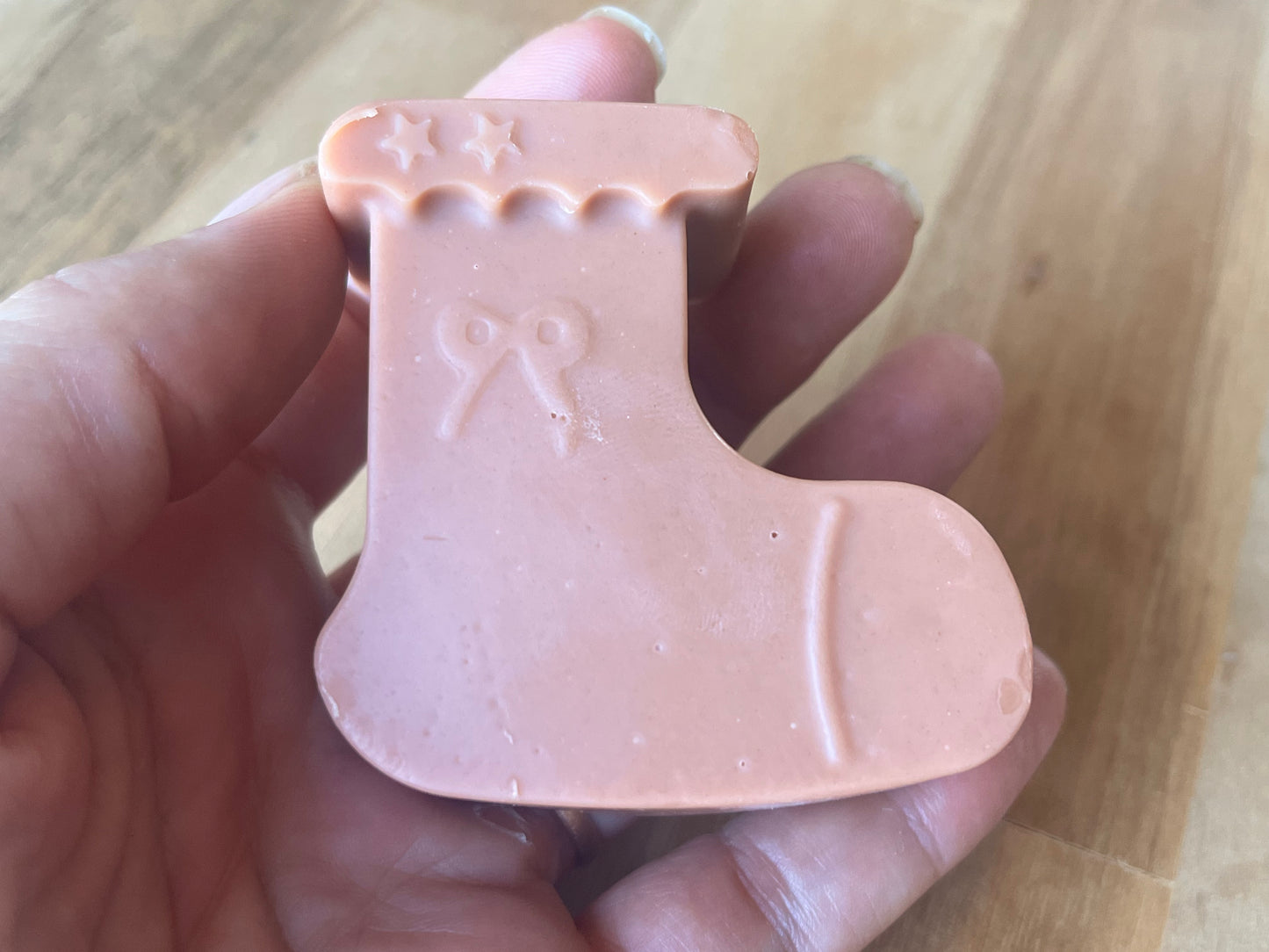 Red clay, lemon myrtle and honey Christmas stocking soap 50g