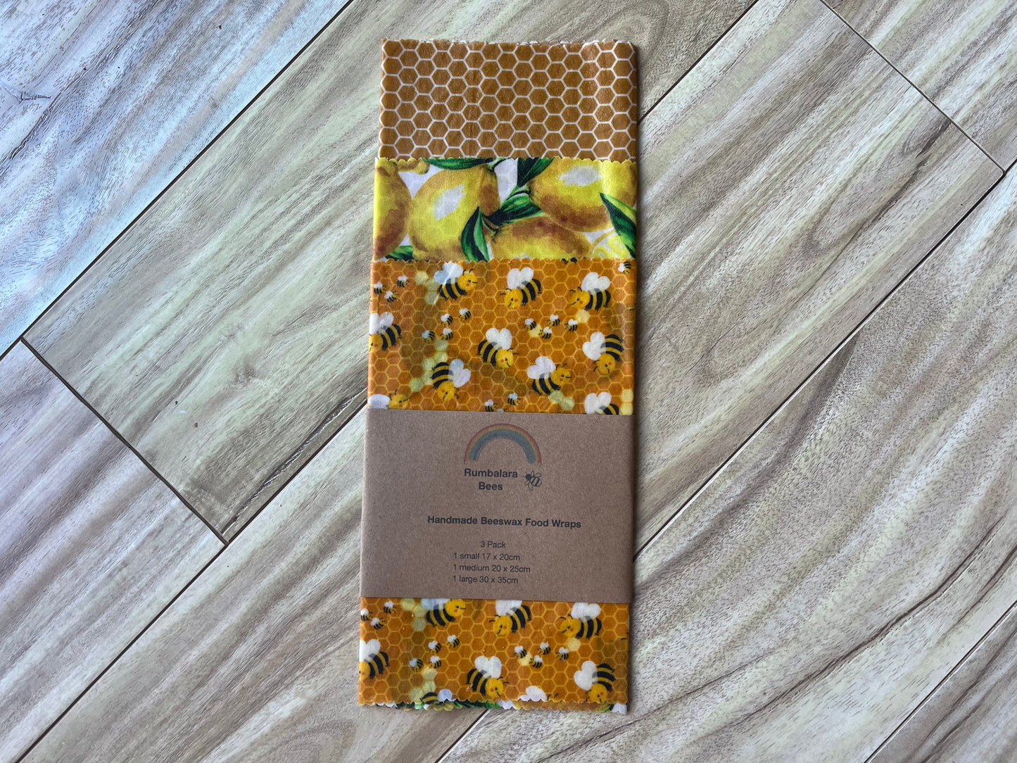 Beeswax wrap pack (bees, lemons and honeycomb)