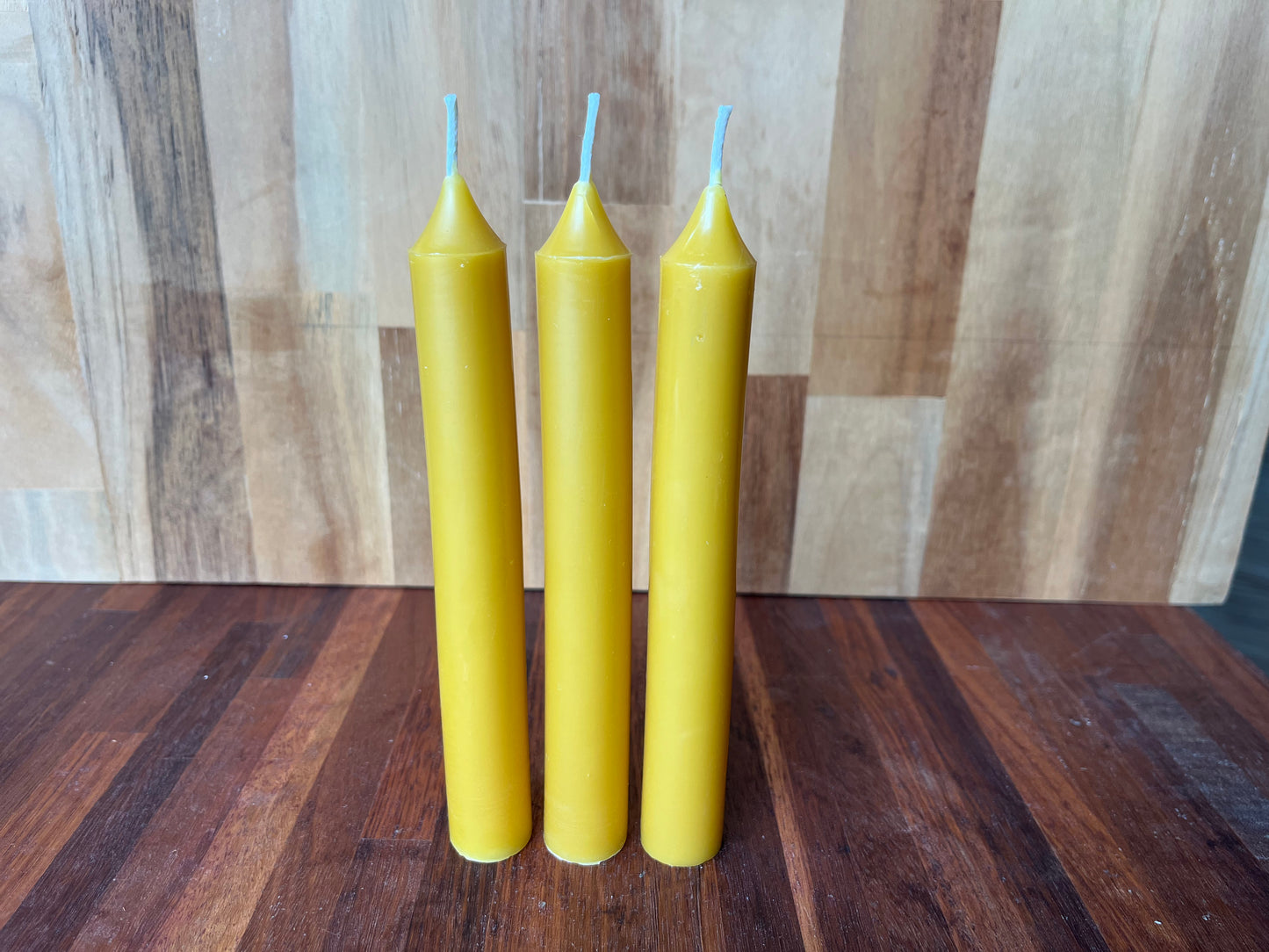 Beeswax tall dinner candle x3