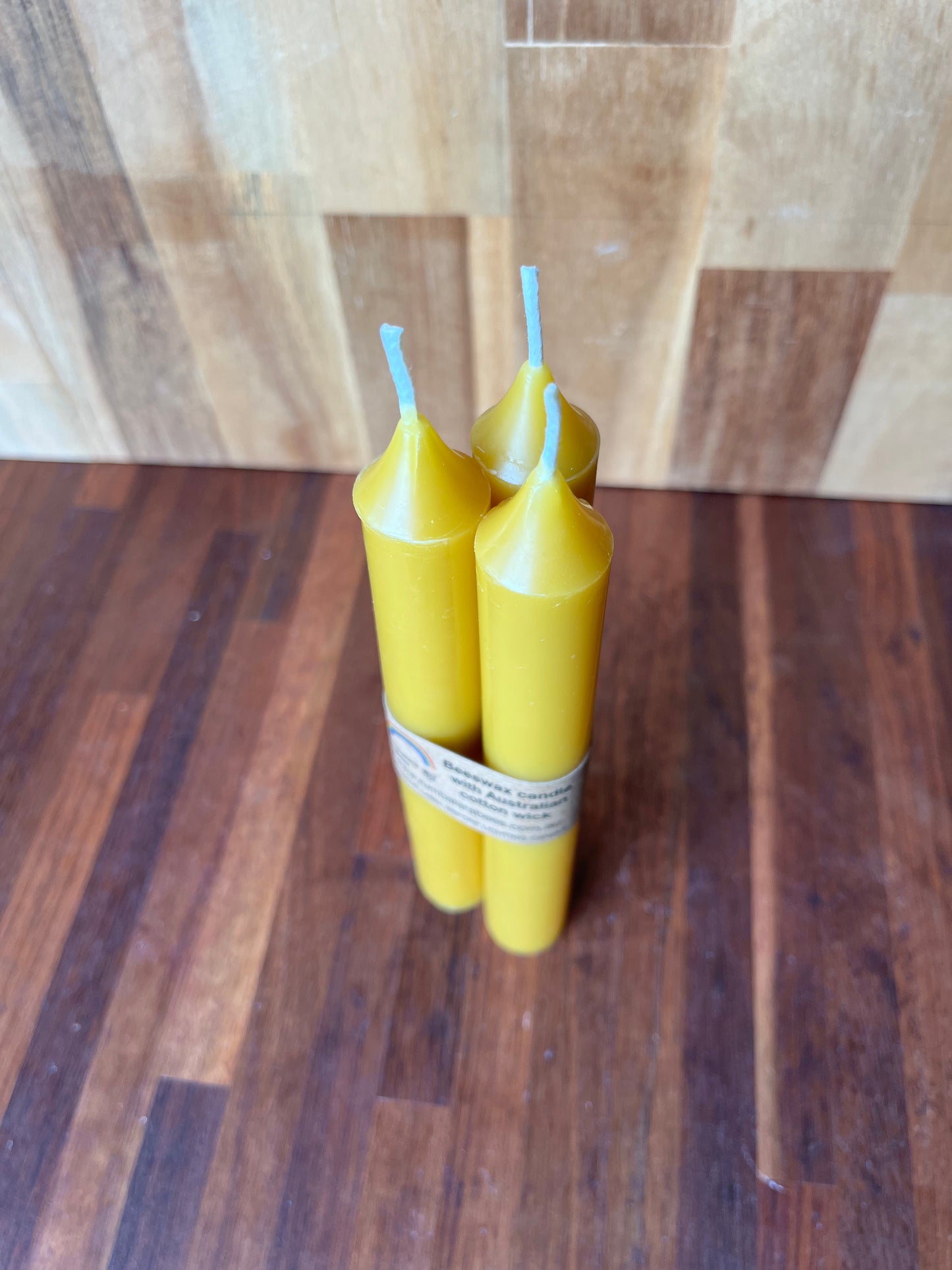 Beeswax tall dinner candle x3