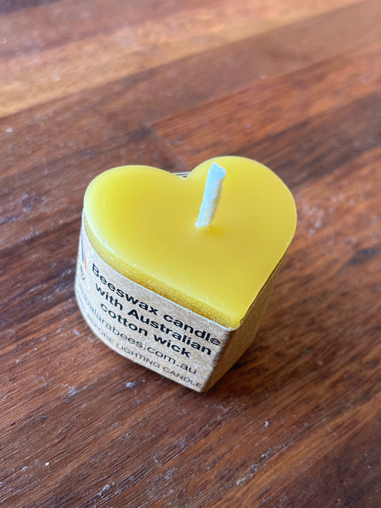 Beeswax heart candle