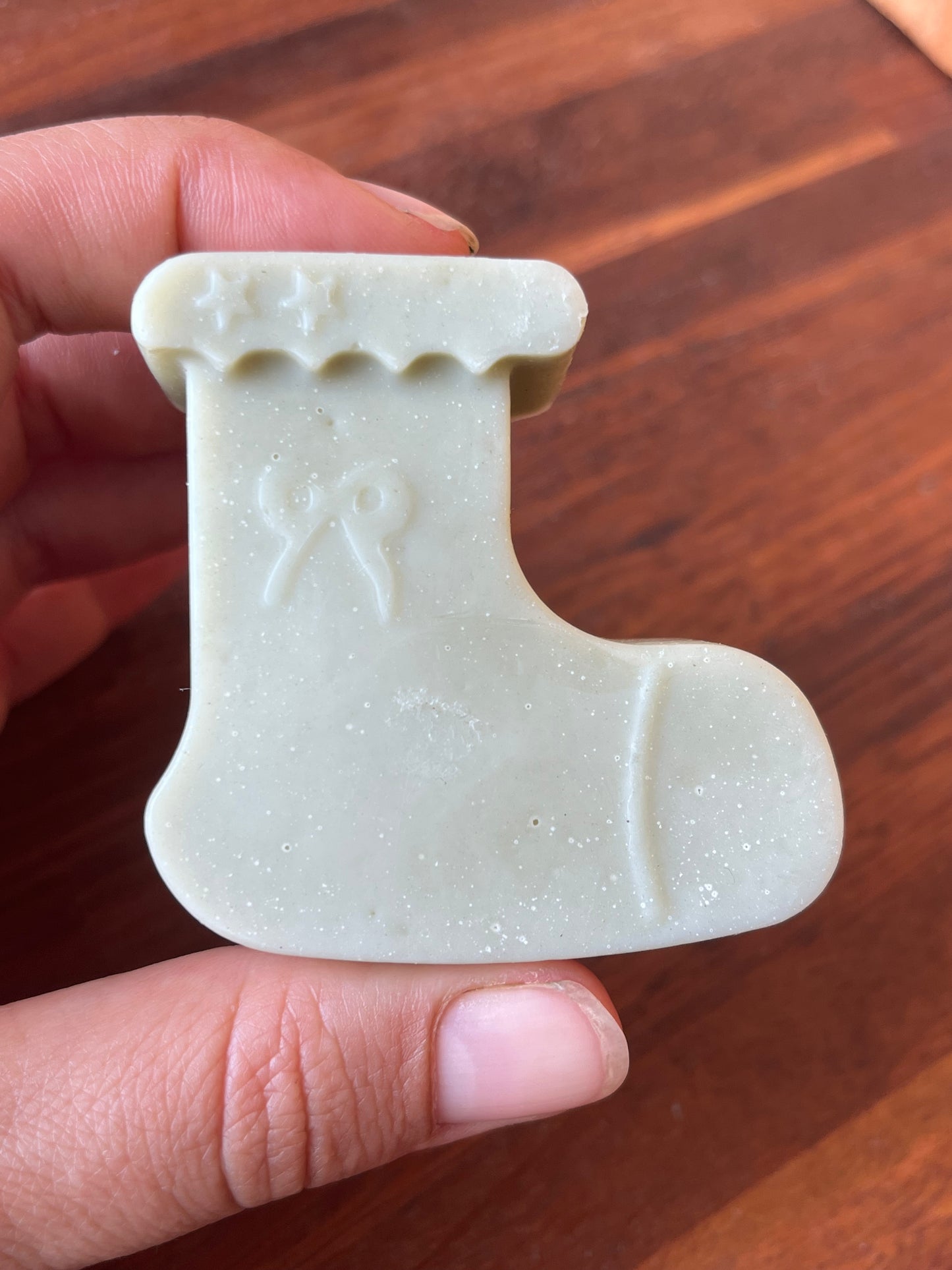 Eucalyptus, green clay and honey Christmas stocking soap 50g