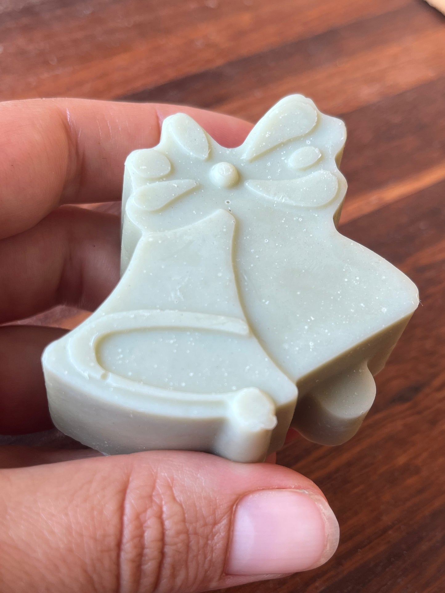 Eucalyptus, green clay and honey Christmas bells soap 50g