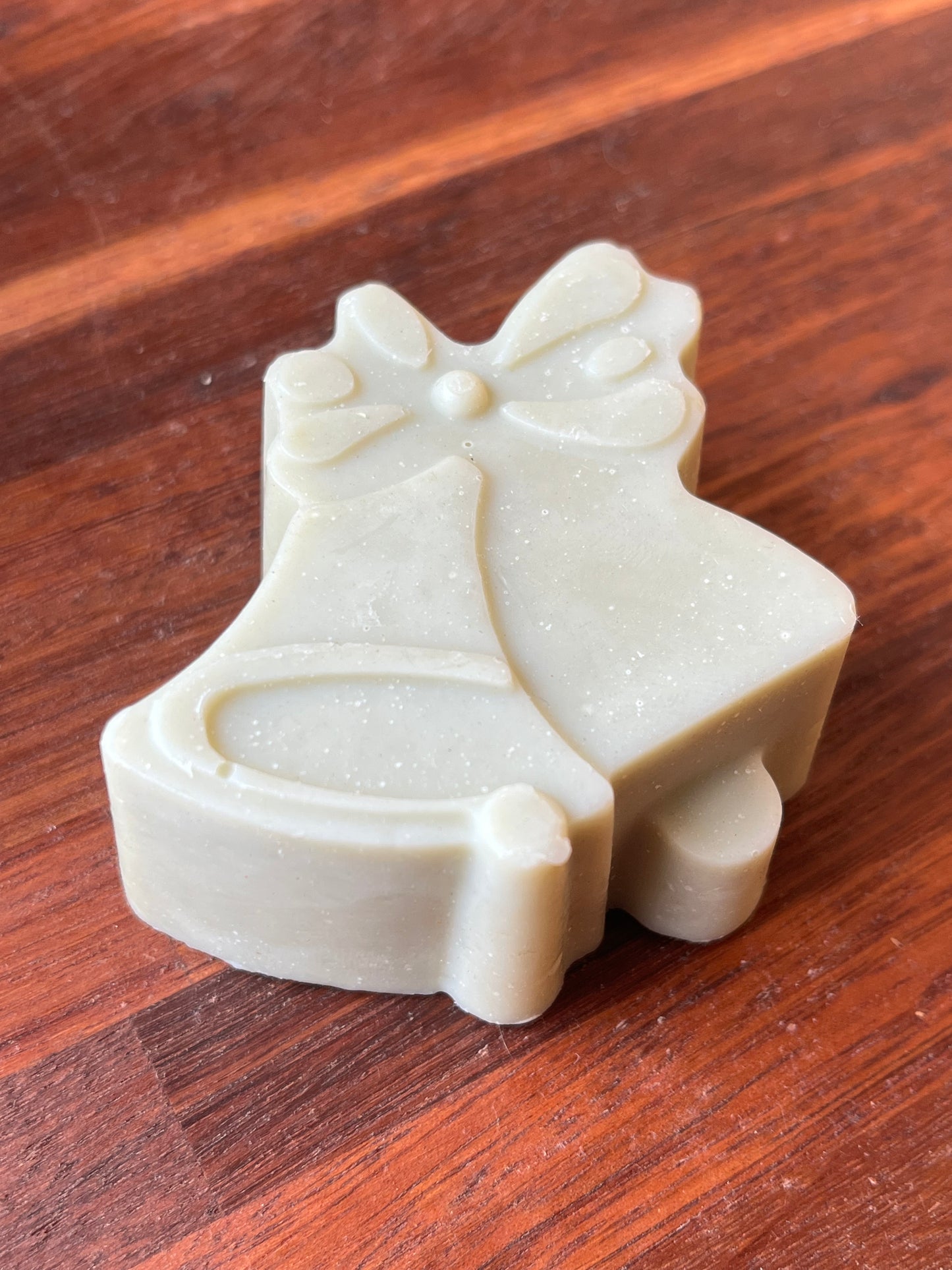 Eucalyptus, green clay and honey Christmas bells soap 50g