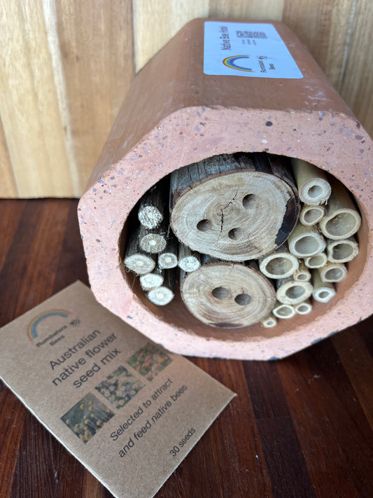 Native bee hotel