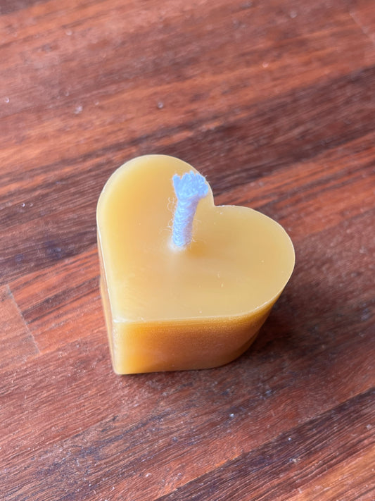 Beeswax heart candle