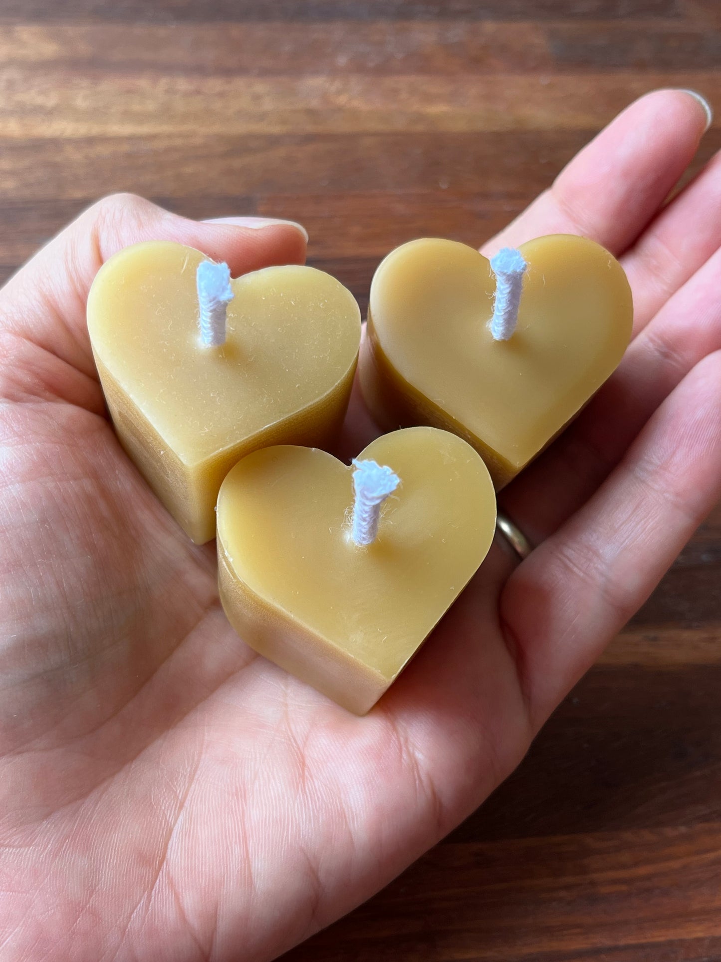 Beeswax heart candle x 3