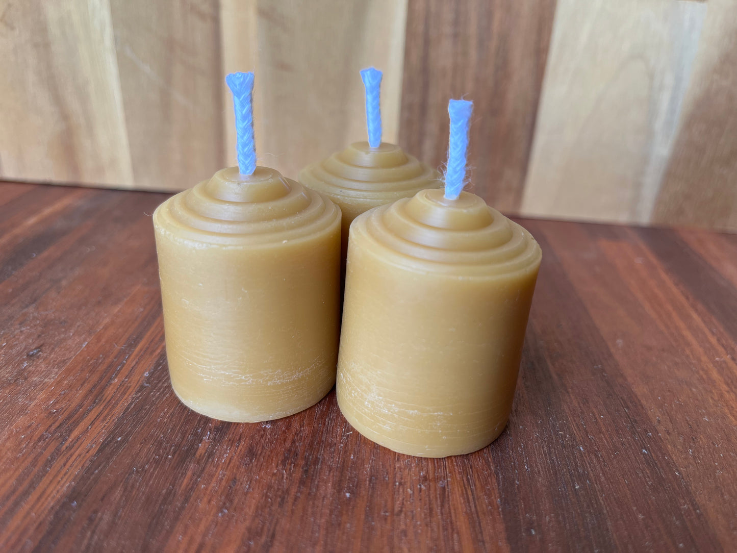 Beeswax votive candles x 3